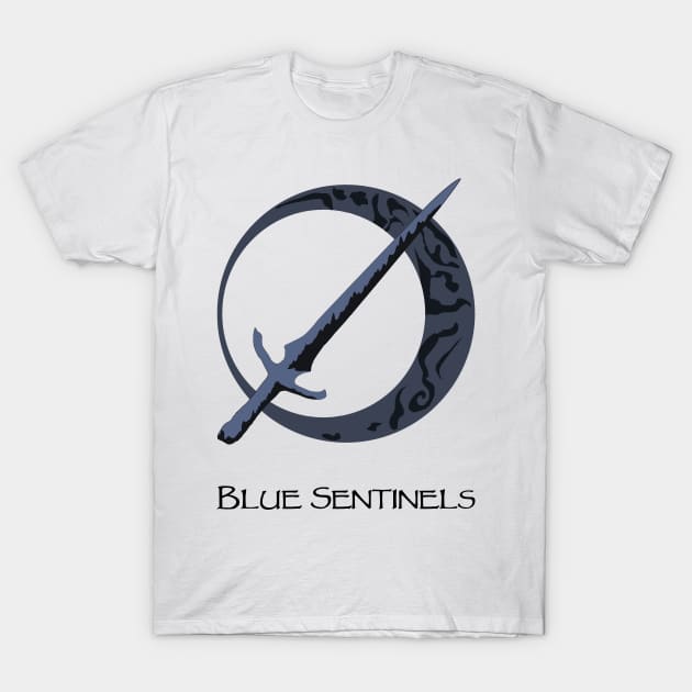 Blue Sentinels - Text T-Shirt by raulchirai